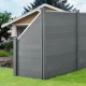 WPC kerítéspanel ferde elemmel 183x277 cm szürke WPC kerítés négyszögletes és ferde elemmel