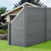 WPC kerítéspanel ferde elemmel 183x451 cm szürke ferde elemes modern WPC kerítés