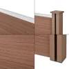 WPC kerítéspanel ferde elemmel 183x799 cm barna időtálló WPC kerítés nagy kerítésszakaszokhoz