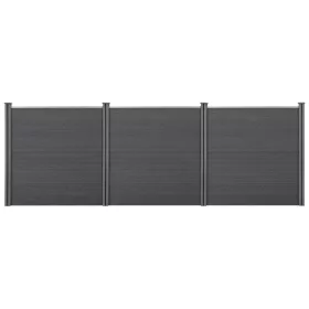   WPC kerítéspanel 183x531 cm szürke nagy méretű kerítés, wpc lap kerítés