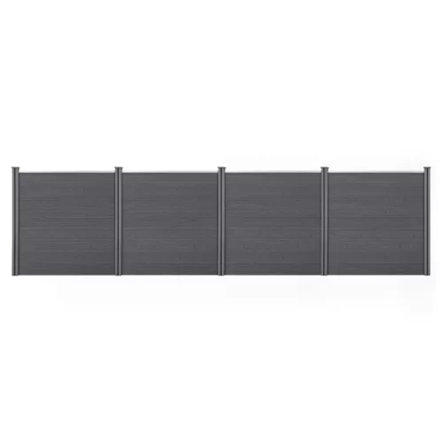 WPC kerítéspanel 183x705 cm szürke időtálló és karbantartásmentes kerti kerítés