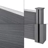 WPC kerítéspanel 183x705 cm szürke időtálló és karbantartásmentes kerti kerítés