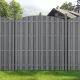 WPC félköríves kerítéspanel (165–185)×376 cm szürke időjárásálló WPC kerítés 2 elemből