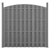 WPC félköríves kerítéspanel (165–185)×376 cm szürke időjárásálló WPC kerítés 2 elemből