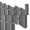 WPC félköríves kerítéspanel (165–185)x932 cm szürke WPC kerítésrendszer