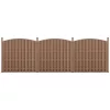 WPC félköríves kerítéspanel (165–185)×562 cm barna 3 db-os prémium kertkerítés