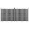 WPC kerítéspanel 185×376 cm szürke 2 db-os prémium modern kerítés