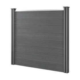   WPC kerítéselem szürke kerítéspanel 165x162 cm modern, időjárásálló kerítés