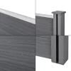 WPC kerítéselem szürke kerítéspanel 165x770 cm prémium, extra hosszú WPC kerítés