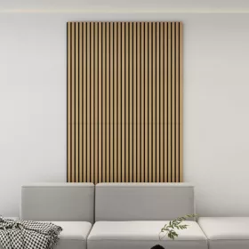   Akusztikus fali panel 4db 120x60 cm sötét tölgyfa hatású lamellás falburkolat dekorpanel