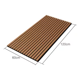   Akusztikus fali panel 4db 120x60 cm teakfa hatású lamellás falburkolat dekorpanel