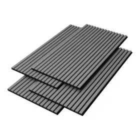   Akusztikus fali panel 4db 120x60 cm szürke tölgyfa hatású lamellás falburkolat dekorpanel