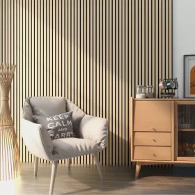   Akusztikus fali panel 12db 120x60 cm világos tölgyfa hatású lamellás falburkolat dekorpanel