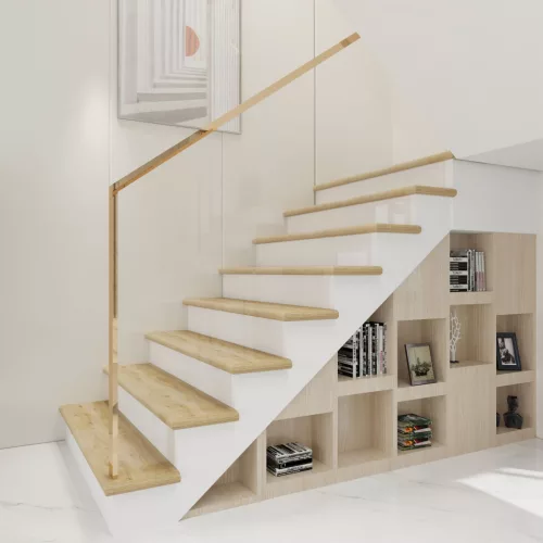 Lépcsőburkolat 2 db szett élvédővel tölgyfa hatású PVC lépcsőfok burkolat, lépcsőpárna