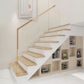   Lépcsőburkolat 6 db szett élvédővel tölgyfa hatású PVC lépcsőfok burkolat, ragasztható lépcsőlap