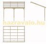 Wooden canopy terrace roof 400x300x230 can be attached to the side wall