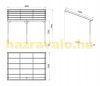 Wooden canopy terrace roof 400x300x230 can be attached to the side wall