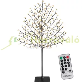   Világító díszfa cseresznyevirág LED fa távirányítóval meleg fehér fényű 180 cm beltéri/kültéri