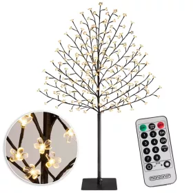   Világító díszfa cseresznyevirág LED fa távirányítóval meleg fehér fényű 220 cm beltéri/kültéri
