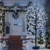 Illuminated decorative tree cherry blossom LED tree with remote control cold white light 220 cm indoor/outdoor