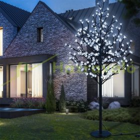   Világító díszfa cseresznyevirág LED fa távirányítóval hideg fehér fényű 220 cm beltéri/kültéri