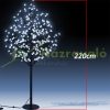 Illuminated decorative tree cherry blossom LED tree with remote control cold white light 220 cm indoor/outdoor