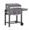 Barbecue grill with height adjustment, luxury design, openable grill with lid, BBQ grill, rolling firebox with height adjustment