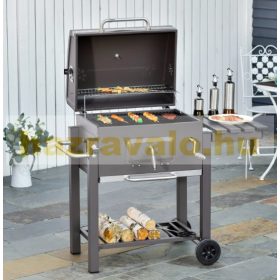   Grillsütő magasságállítós luxus kivitelű felnyitható fedeles grill BBQ grillező tekerős tűztér magasságállítással