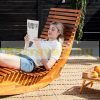 Beach chair 2 rocking chairs reclining chair ergonomic garden lounger made of acacia wood for sauna or spa