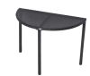 Semi-circular table polyrattan black 100x50x74 cm