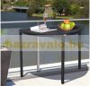 Semi-circular table polyrattan black 100x50x74 cm