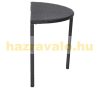 Semi-circular table polyrattan black 100x50x74 cm