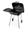 Grillsütő felnyitható fedeles grill BBQ grillező 96x61x83 cm fekete