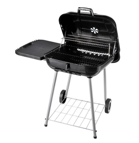 Grill grill with openable lid BBQ grill 96x61x83 cm black