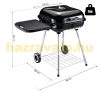 Grillsütő felnyitható fedeles grill BBQ grillező 96x61x83 cm fekete