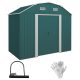 Galvanized steel garden small house 238x132x198 cm garden storage house outdoor shed green tool pantry house 