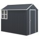 Small garden house 259x172x222 cm steel garden storage house with window outdoor shed gray and white tool storage house 