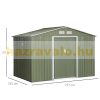 Galvanized steel garden small house with base garden shed tool storage house 277x191x192 cm