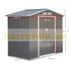 Horganyzott acél kerti kis ház alappal 213x130x185 cm szürke kerti fészer szerszámos kamra ház 