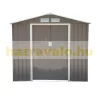 Horganyzott acél kerti kis ház alappal 213x130x185 cm szürke kerti fészer szerszámos kamra ház 