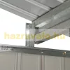 Horganyzott acél kerti kis ház alappal 213x130x185 cm szürke kerti fészer szerszámos kamra ház 