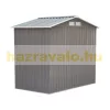 Horganyzott acél kerti kis ház alappal 213x130x185 cm szürke kerti fészer szerszámos kamra ház 