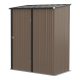 Small garden house 161x94x196 cm metal garden storage house outdoor shed brown tool storage house 