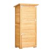 Szerszámos fészer 800x500x1620 mm fa kerti tárolószekrény időjárásálló kültéri szerszámtároló