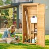 Szerszámos fészer 800x500x1620 mm fa kerti tárolószekrény időjárásálló kültéri szerszámtároló