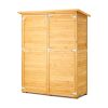 Szerszámos fészer 1400x600x1715 mm fa kerti tárolószekrény Időjárásálló kültéri szerszámtároló
