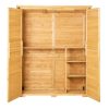Szerszámos fészer 1400x600x1715 mm fa kerti tárolószekrény Időjárásálló kültéri szerszámtároló