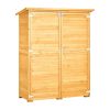 Szerszámos fészer 1400x600x1715 mm fa kerti tárolószekrény Időjárásálló kültéri szerszámtároló