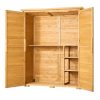 Szerszámos fészer 1400x600x1715 mm fa kerti tárolószekrény Időjárásálló kültéri szerszámtároló