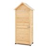 Szerszámos fészer 710x455x1600 mm tömör fenyőből készült kerti tárolószekrény